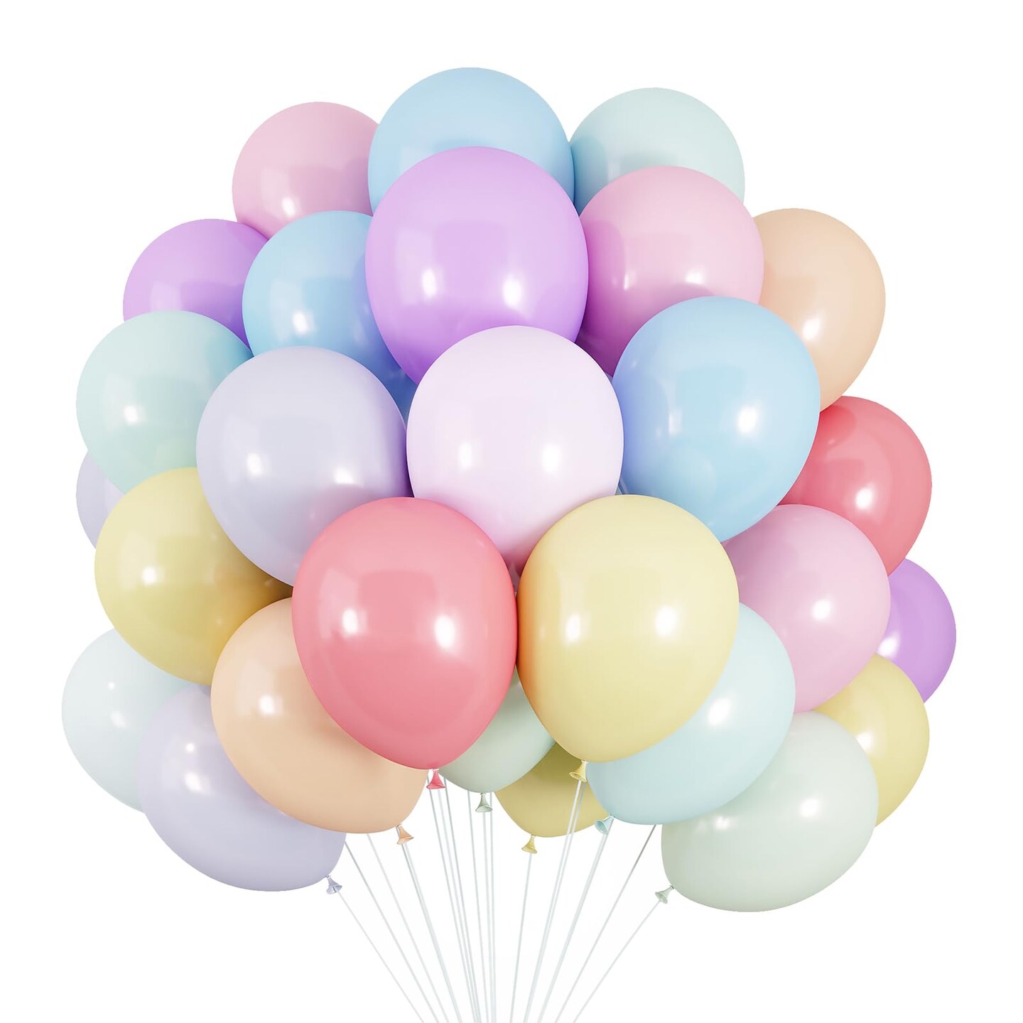 RUBFAC 120pcs Pastel Balloons Assorted Colors 12 Inches Multicolor Balloons for Kid's Birthday Rainbow Party Baby Shower Arch Garland Decoration
