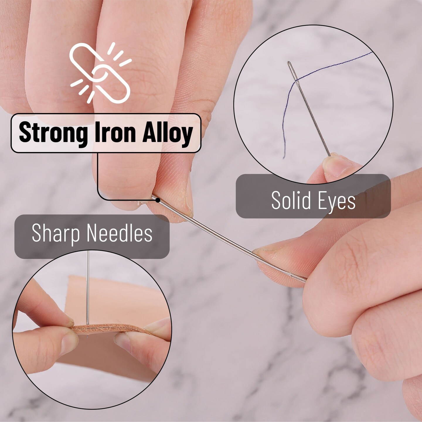 Mr. Pen- Large Eye Needles for Hand Sewing, 25 pcs, Assorted Sizes with Aluminium Storage Tube, Sewing Needles, Needles for Sewing, Embroidery Needles for Hand Sewing, Big Eye Hand Sewing