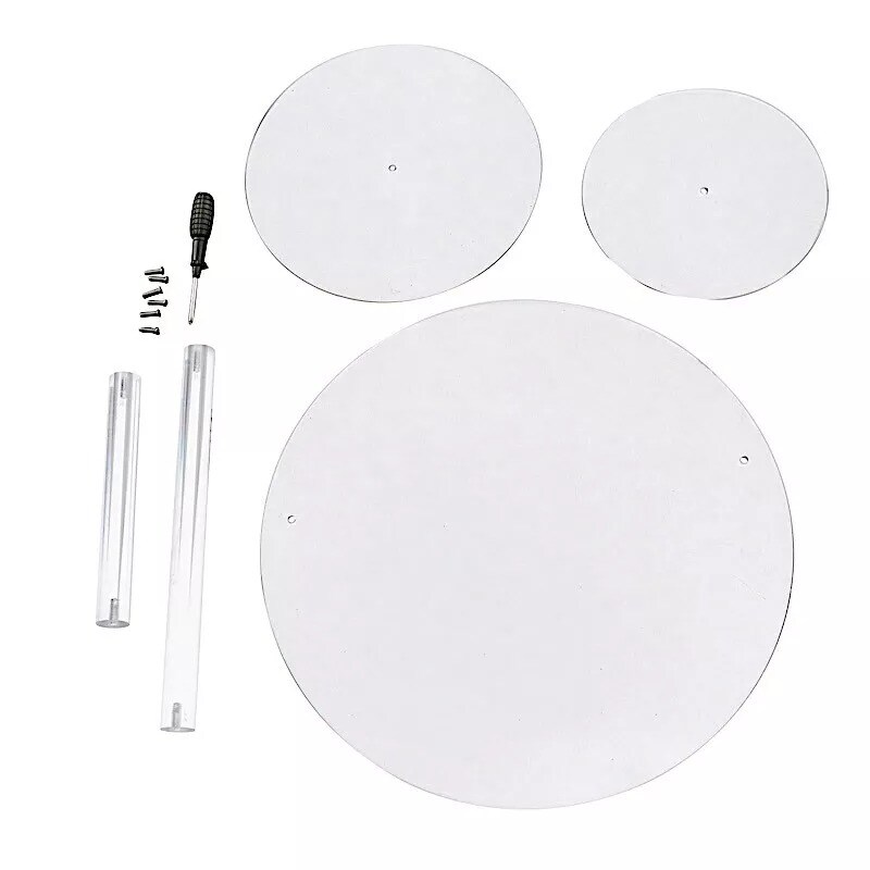 Clear 23" Spiral 3 Tier Round Plastic Cupcake Holder Dessert Display Stand Party