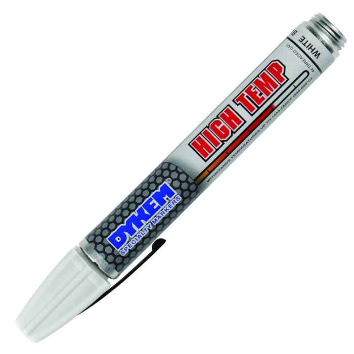 Dykem High Temp White Fusing Pen Medium Tip for Glass, Ceramics & More