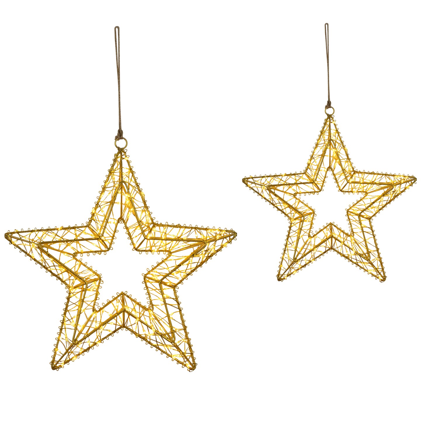 Northlight LED Lighted Stars Outdoor Christmas Decorations - 18&#x22; - Gold - Set of 2