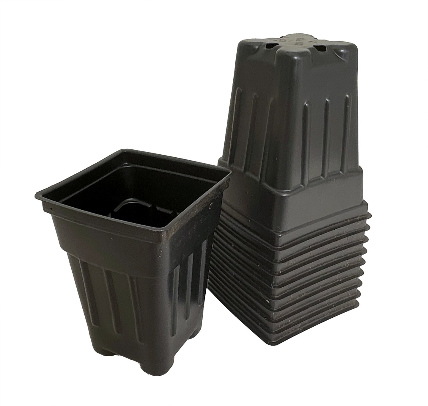 Black Plastic Nursery Pots - 10 Pack - 3.5&#x22; L x 2.5&#x22; W
