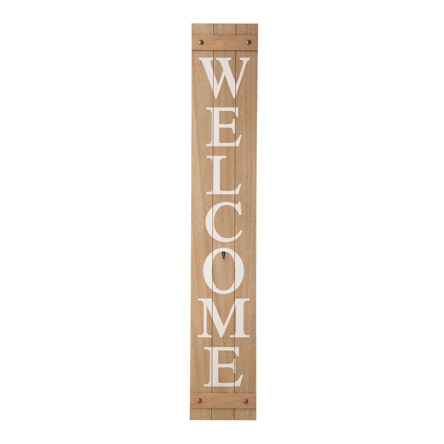 60&#x22;H Wooden Fall Christmas Welcome Porch Sign with 4 Floral Wreaths