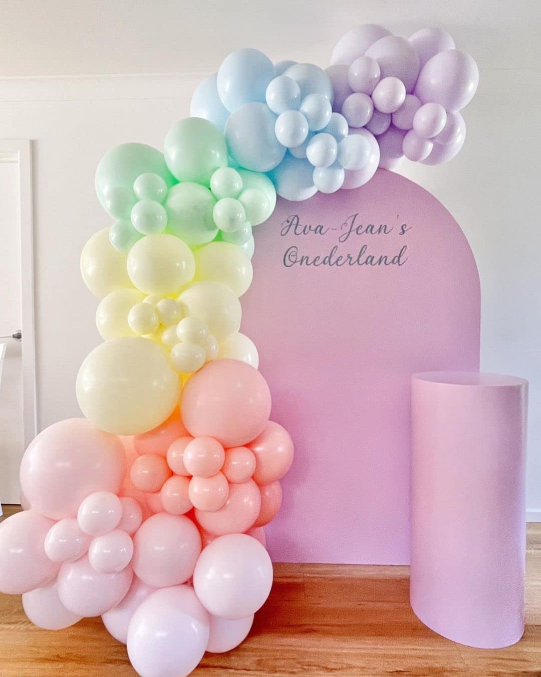 Bezente Pastel Balloons Latex Party Balloons, 100 Pack 12 inch Round Helium Multicolor Macaron Balloons for Birthday Rainbow Party Baby Shower Wedding Decorations