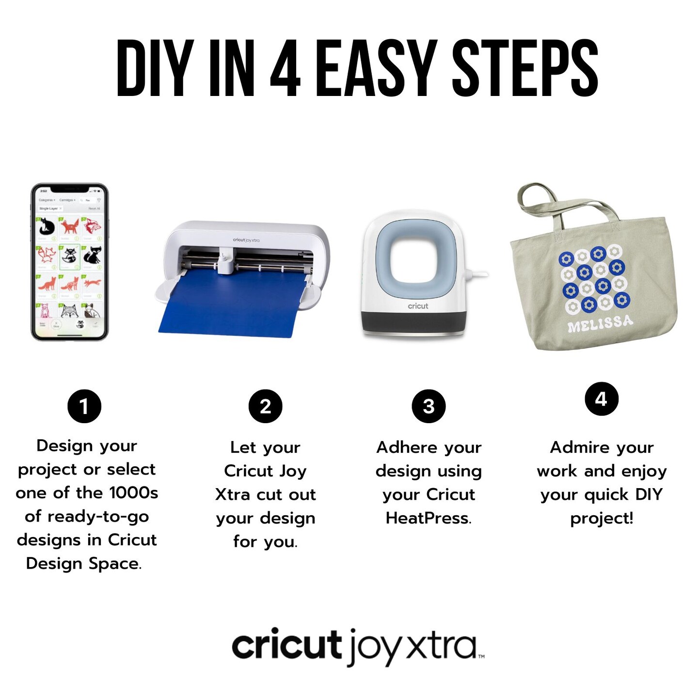 Cricut Joy Xtra Machine with EasyPress Mini and Heat Press Materials Bundle