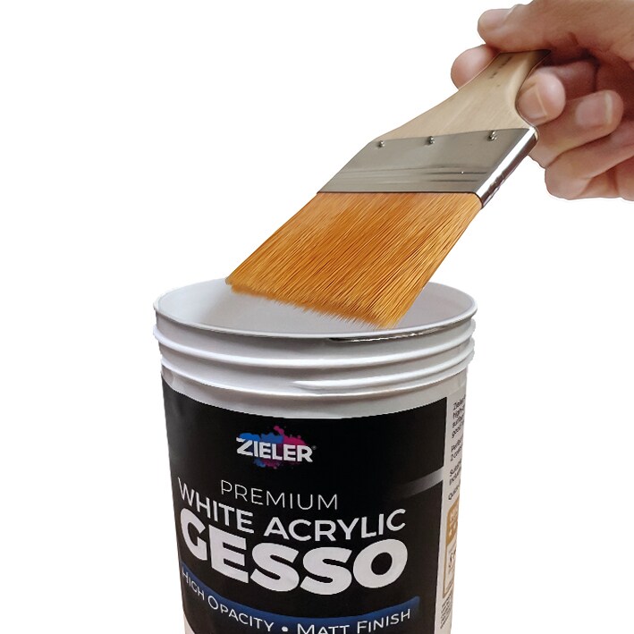 Zieler&#xAE; Premium White Acrylic High Opacity Gesso, Matt Finish (500ml)