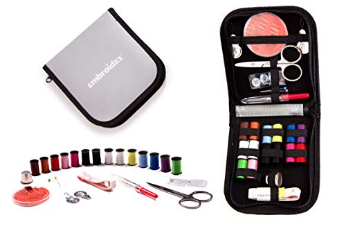 Embroidex Sewing Kit for Home, Travel &#x26; Emergencies - Filled with Quality Notions Scissor &#x26; Thread - Great Gift