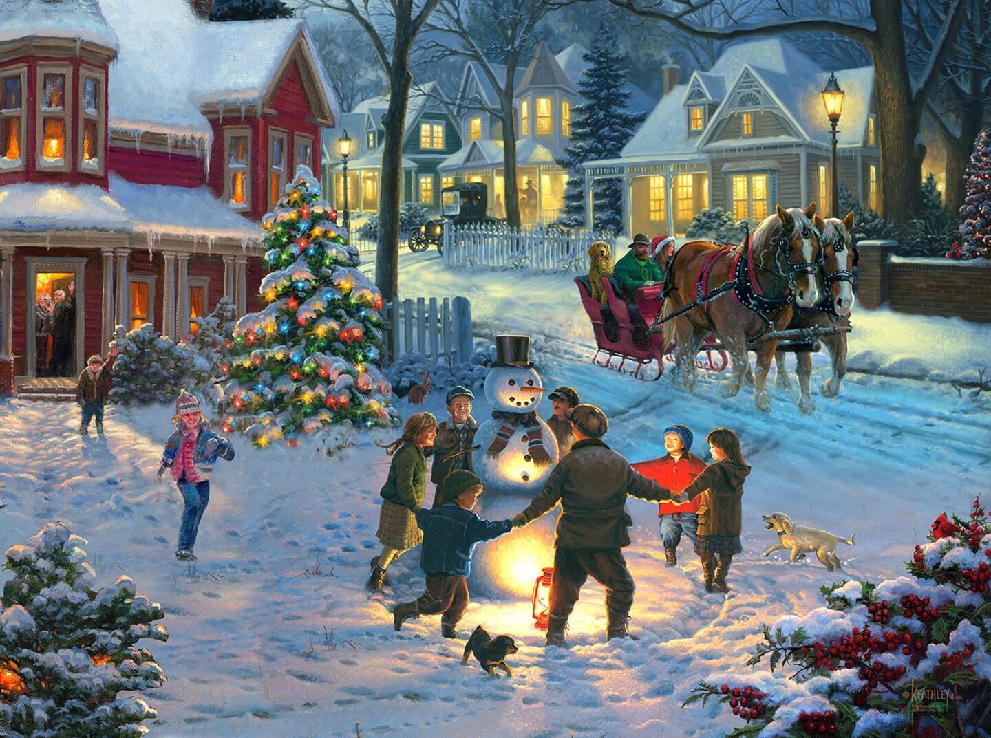 Sunsout Fun with Frosty 500 pc  Christmas Jigsaw Puzzle 52844