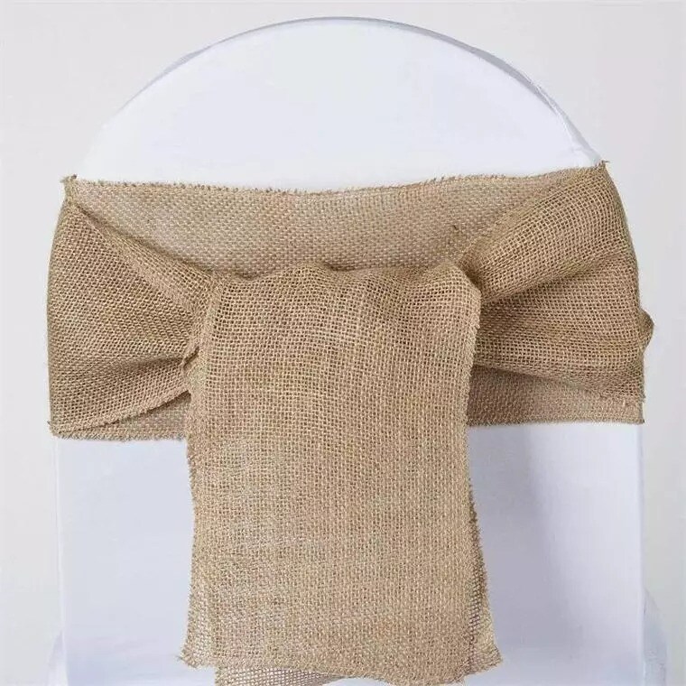 50 Burlap Natural CHAIR SASHES Wedding Decorations