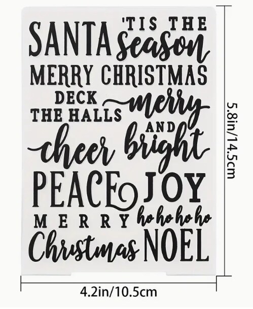 Plastic Folder Embosser, Christmas Santa peace joyFolder Embosser Fondant Embosser Paper Embosser