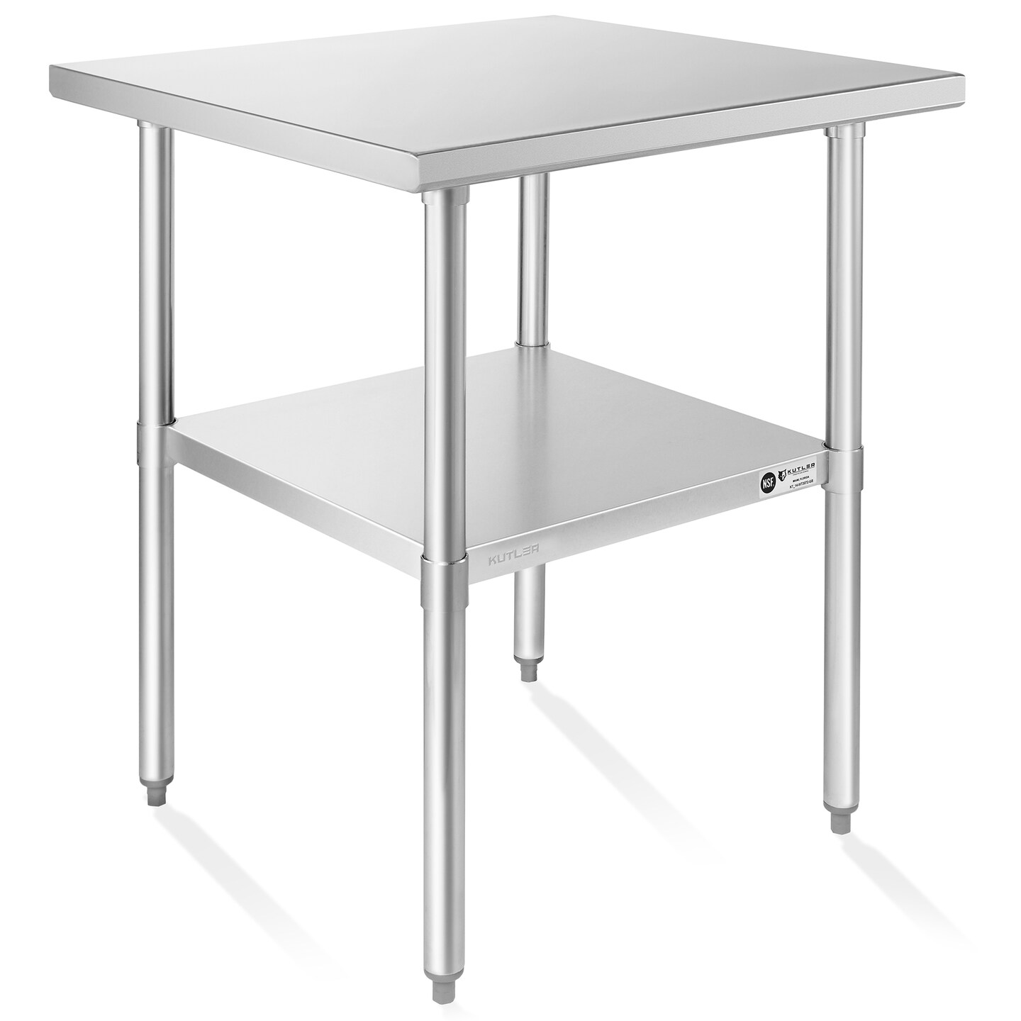 KUTLER Stainless Steel Table, NSF Heavy Duty Commercial Kitchen Prep and Work Table with Undershelf for Restaurant, Hotel, Home