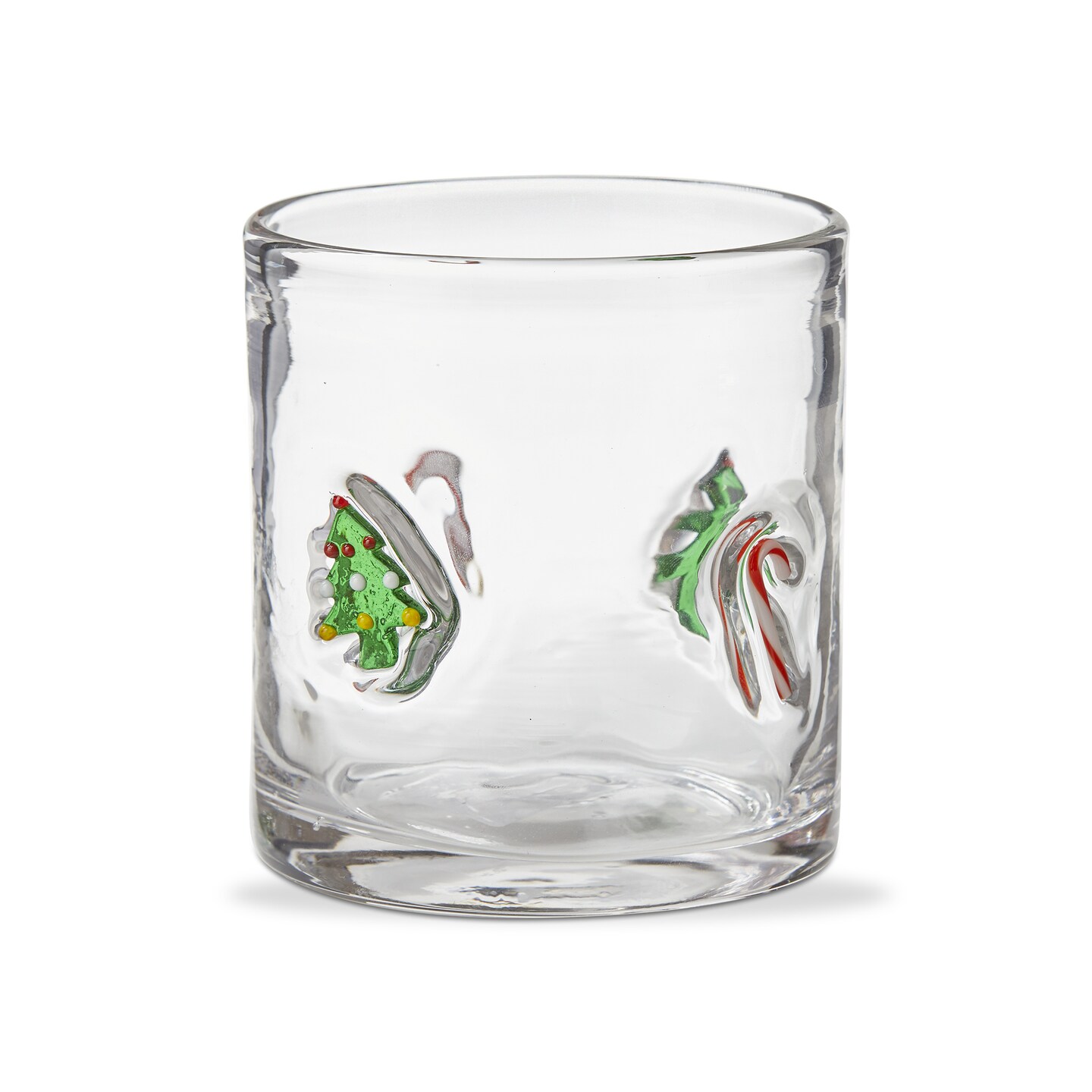 11 oz. Christmas Tree &#x26; Candy Cane Clear Double Old Fashion Beverage Glass
