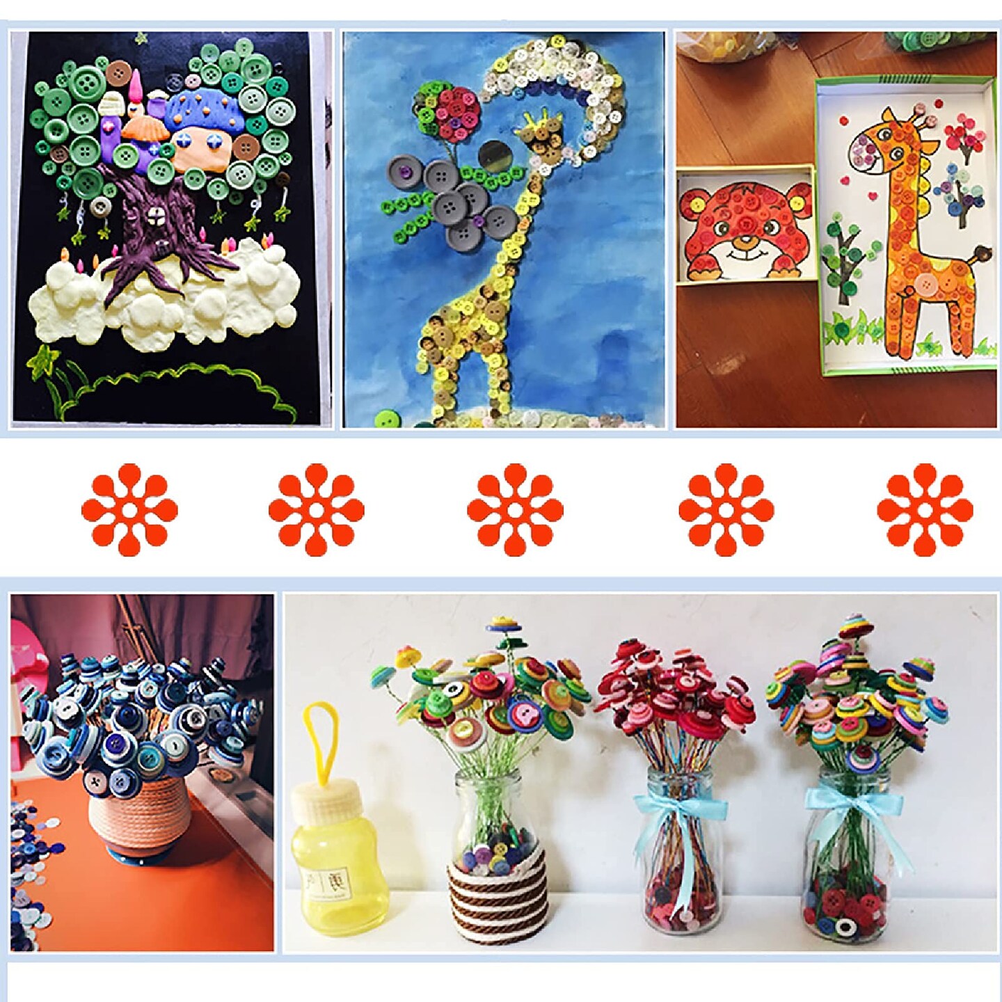 Alfykym 600-700Pcs Shell Buttons for Crafts Assorted White Button Bulk Off White Craft Buttons Assorted Size Buttons for Crafting DIY Crafts Decoration