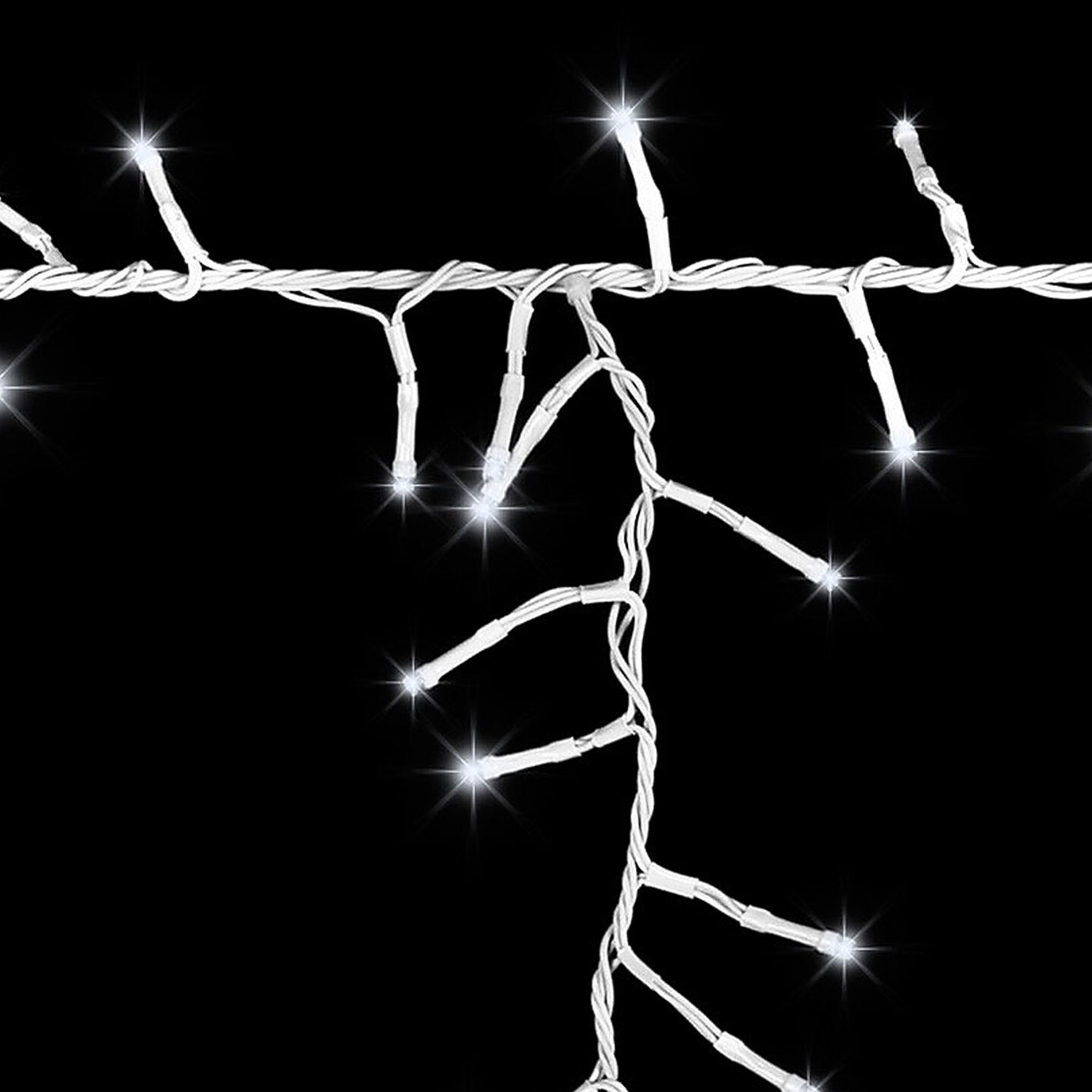 10 FT. Tangle Free Cool White LED Icicle Lights Christmas Outdoor Decoration