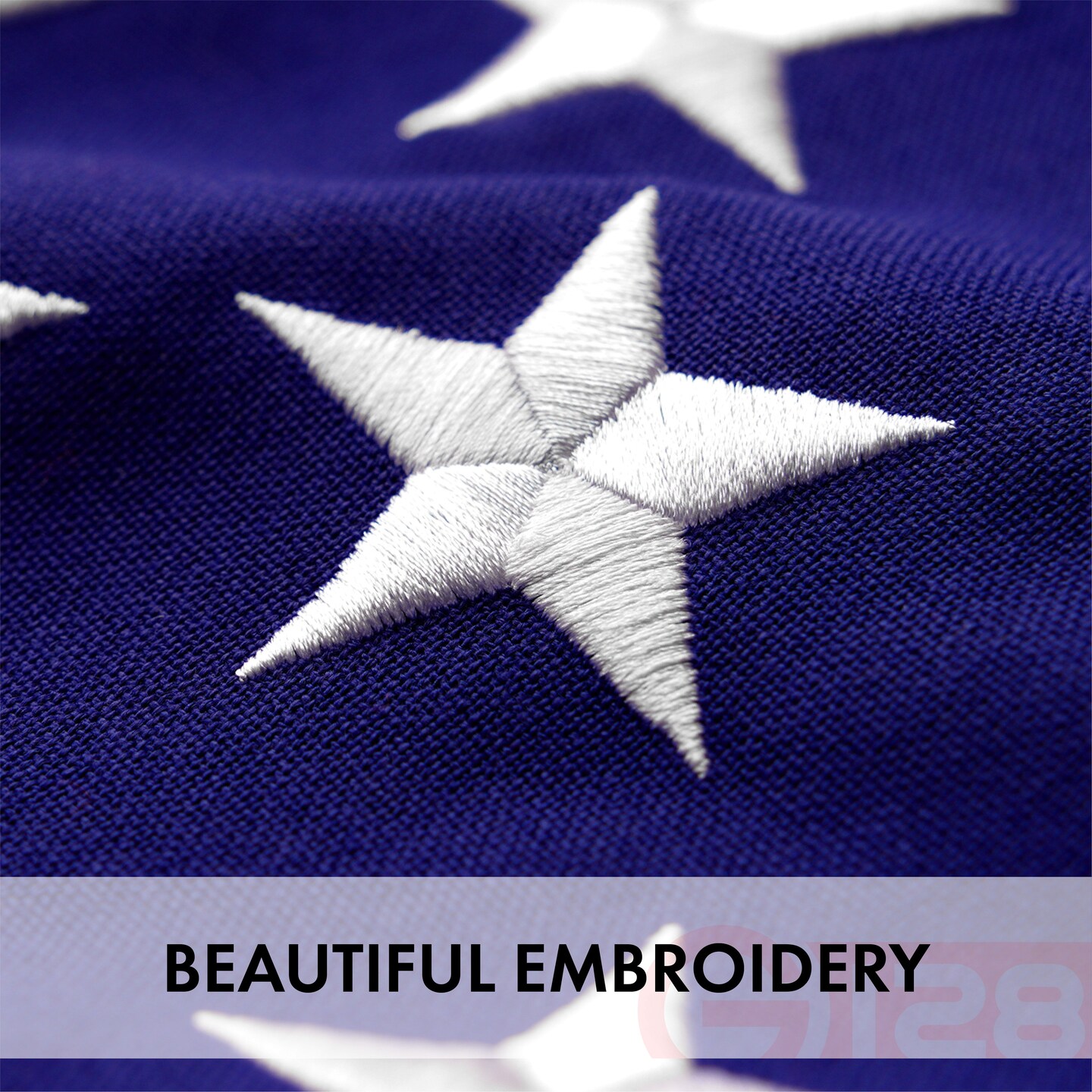G128 American Flag | 10x15 feet | Heavy Duty Spun Polyester 220GSM Embroidered Stars, Sewn Stripes, Tough, Durable, Indoor/Outdoor, Vibrant Colors, Brass Grommets, Premium US USA Flag