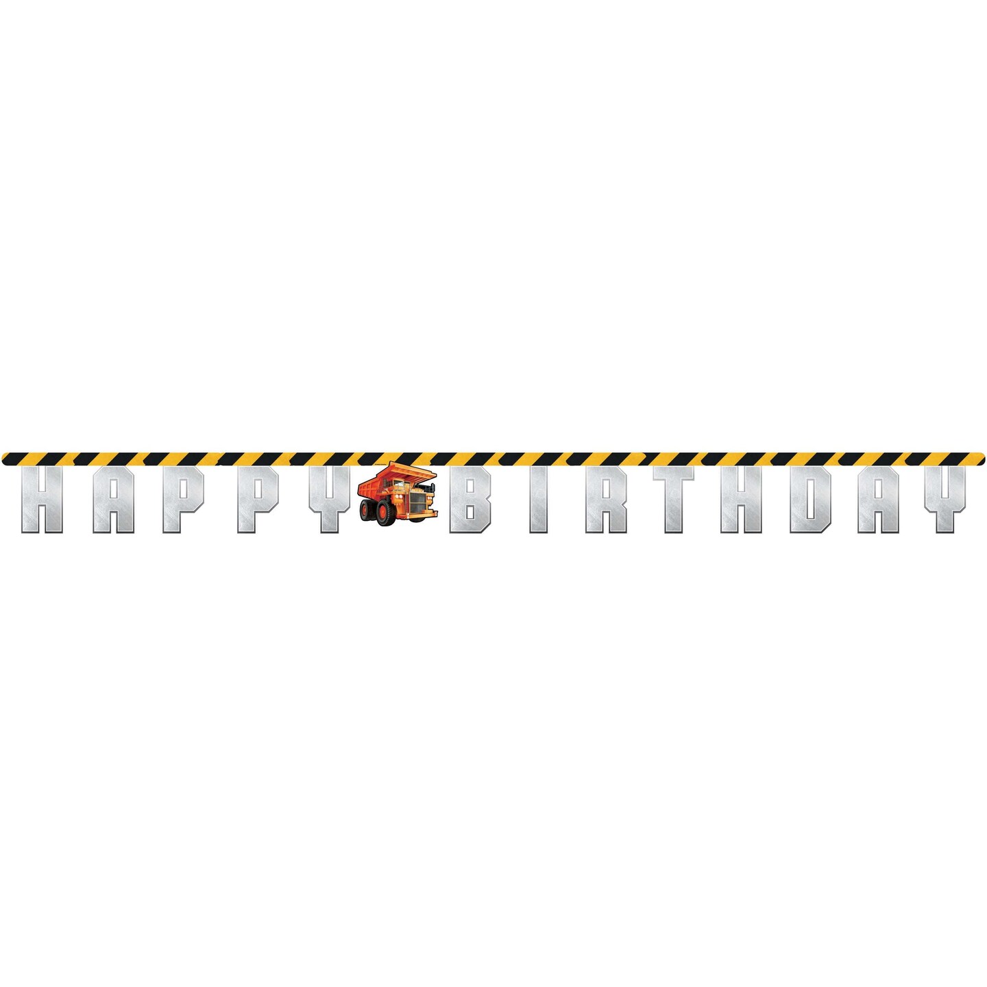 Big Dig Construction Large Jointed Happy Birthday Banner - 1ct