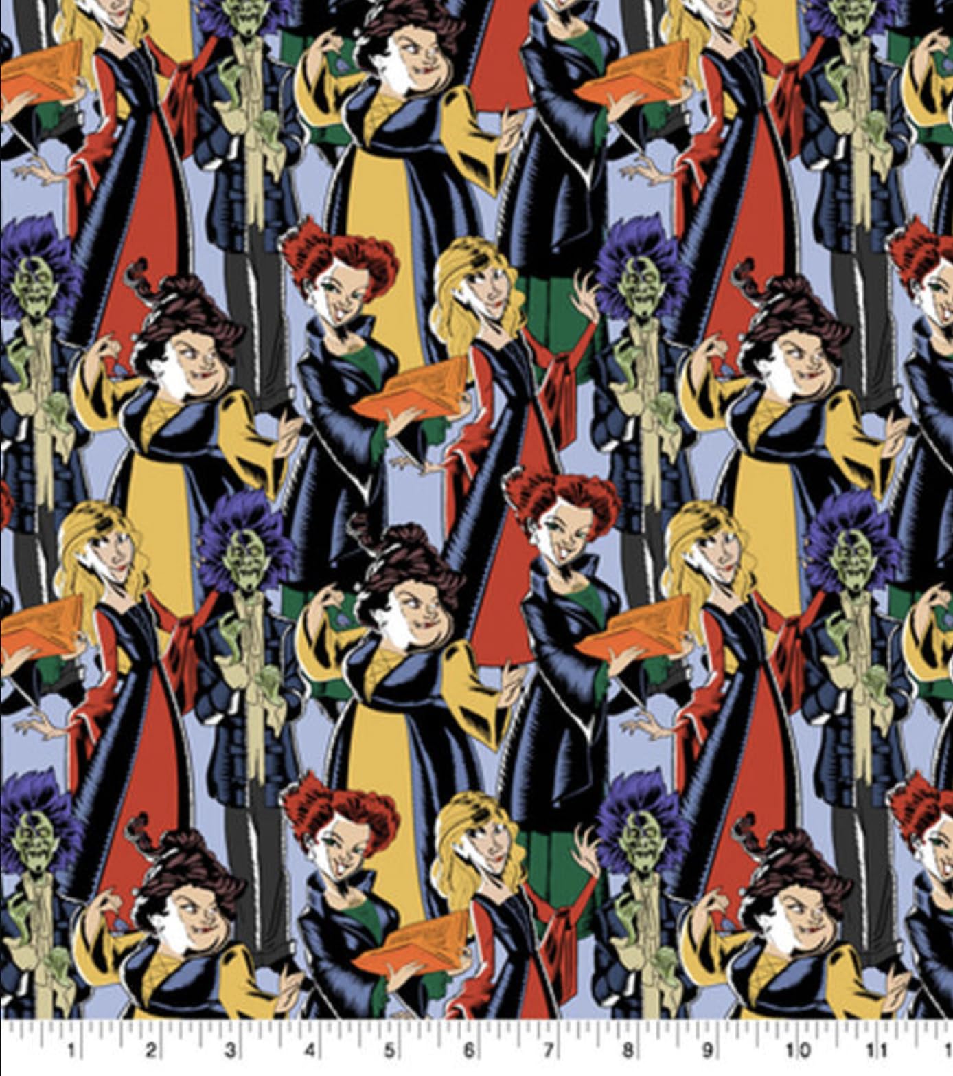 Licensed Disney Print Hocus Pocus Packed Cotton Fabric by the Yard