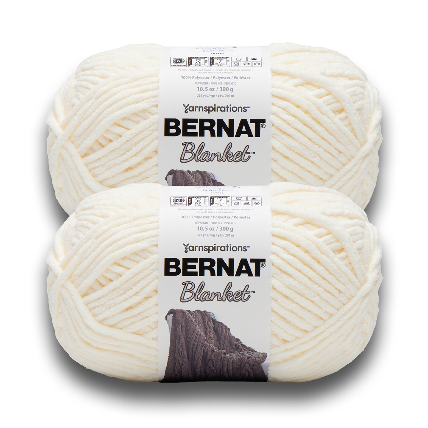 Bernat Blanket Big Ball Yarn 24 Pack-Vintage White