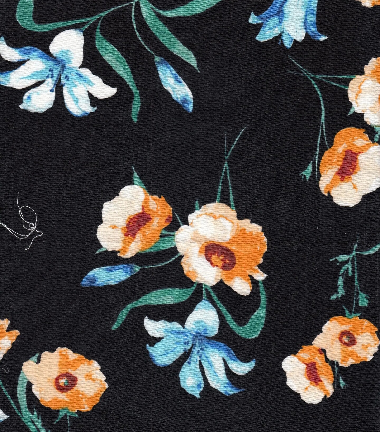 1 Yard Rayon Challis Floral Print Fabric, 54&#x2033; Wide