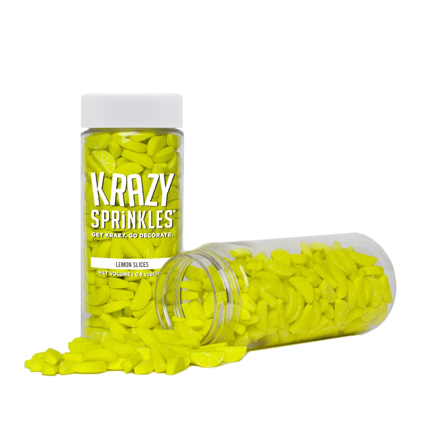 Krazy Sprinkles - Lemon Slices (1/2 Cup, 1x Jar) for Cakes, Ice Cream &#x26; Cookies