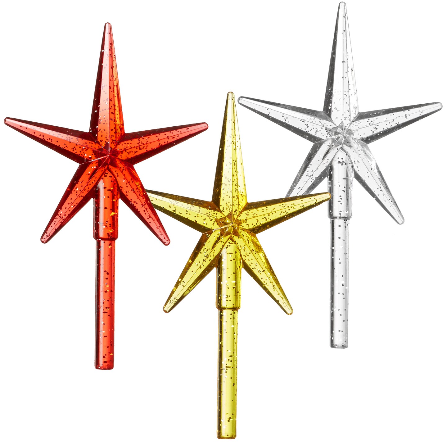 Casafield Ceramic Christmas Tree Replacement Lights - 108 Multi-color with Glitter Bulbs and 3 Star Toppers