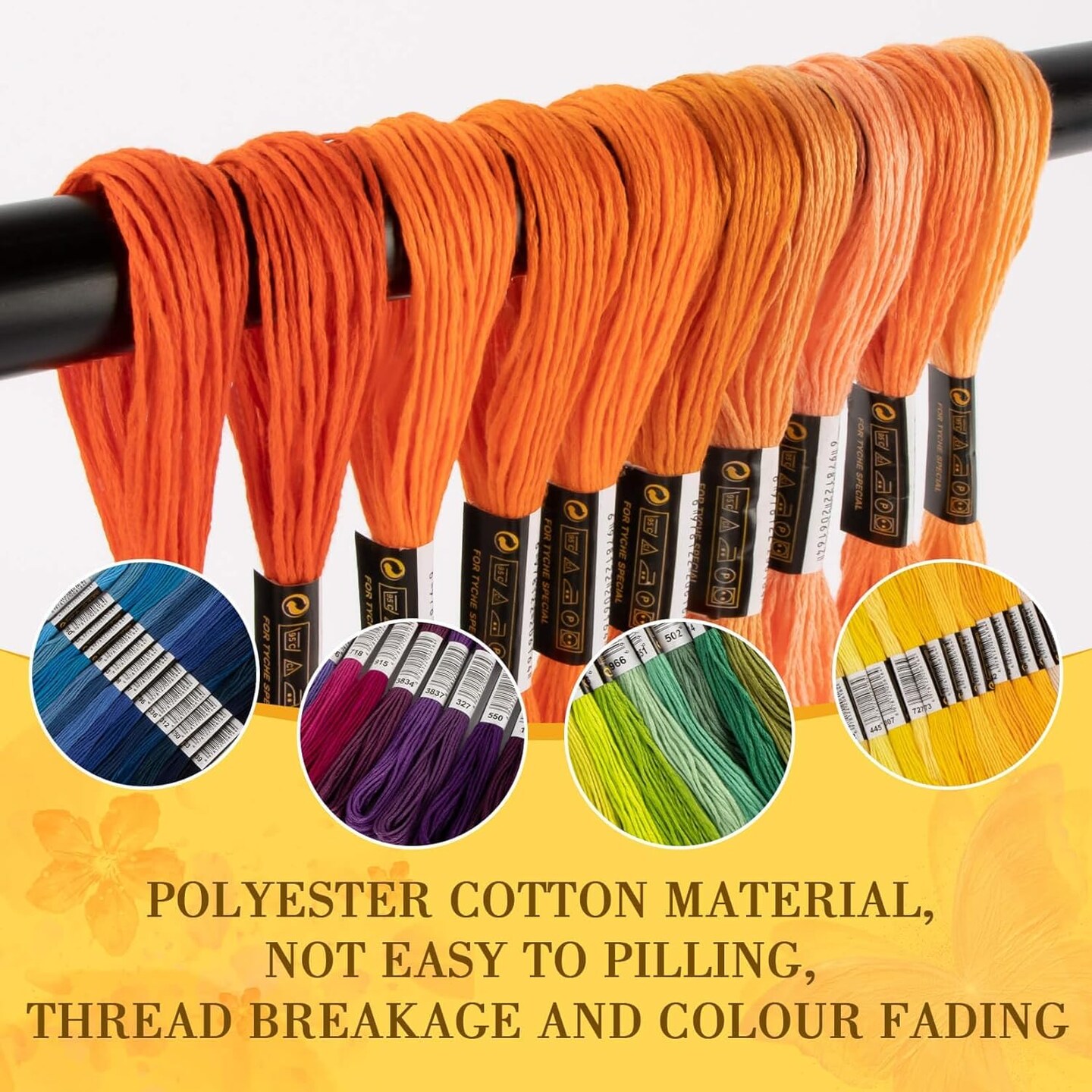 100 Colour Embroidery Thread - Rainbow Embroidery Floss Bulk Hand Embroidery Thread Variegated Embroidery Floss Cross Stitch Thread Crewel Embroidery Floss for DIY Sewing Embroidery Crafts Making