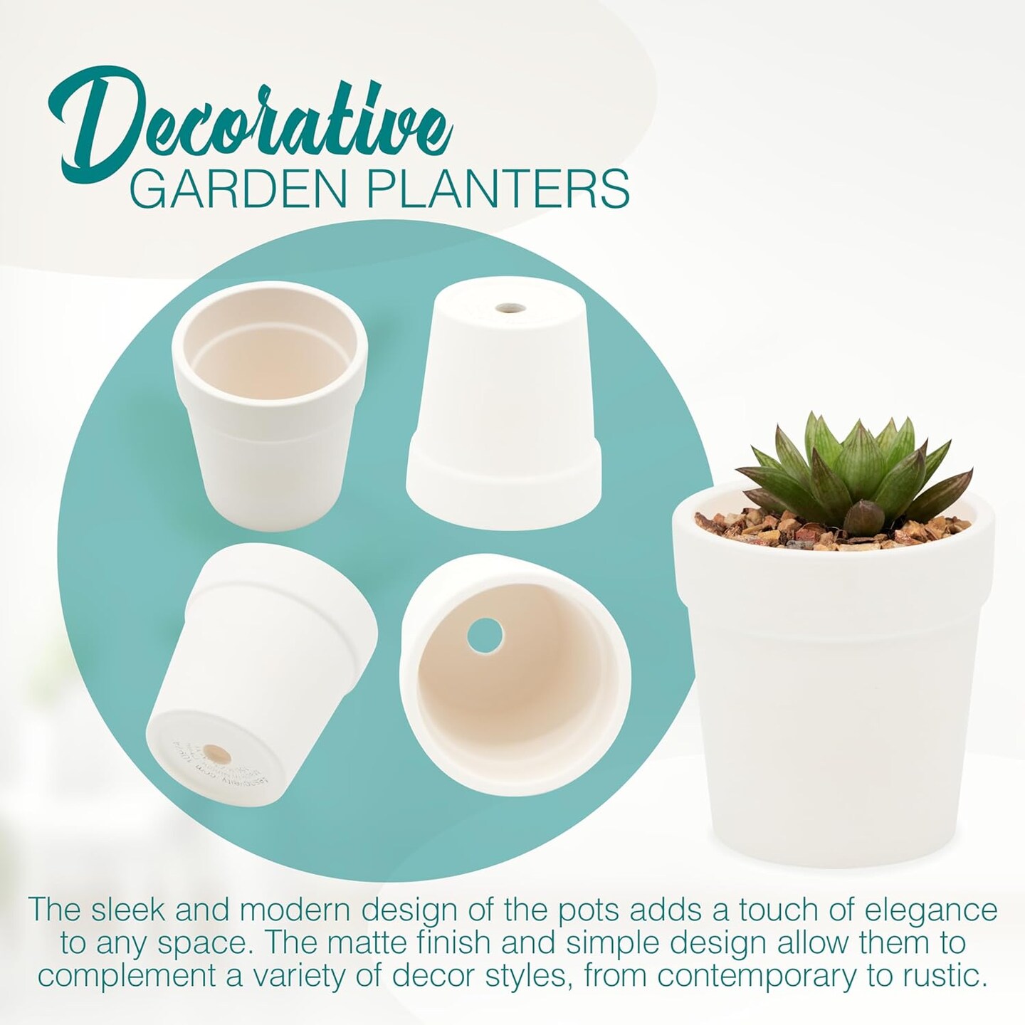 4E&#x27;s Novelty 12 Pack Ceramic Flower Pots with Drainage Holes - DIY Craft Paintable Flower Pots for Kids