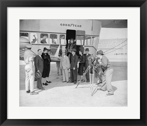 Framed Art Goodyear Blimp, Golden Gate City 1938 Wall Decor 18x24 Artwork