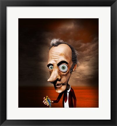 Framed Art Salvador Dali by George Dilorenzo Wall Decor 18x24 Artwork