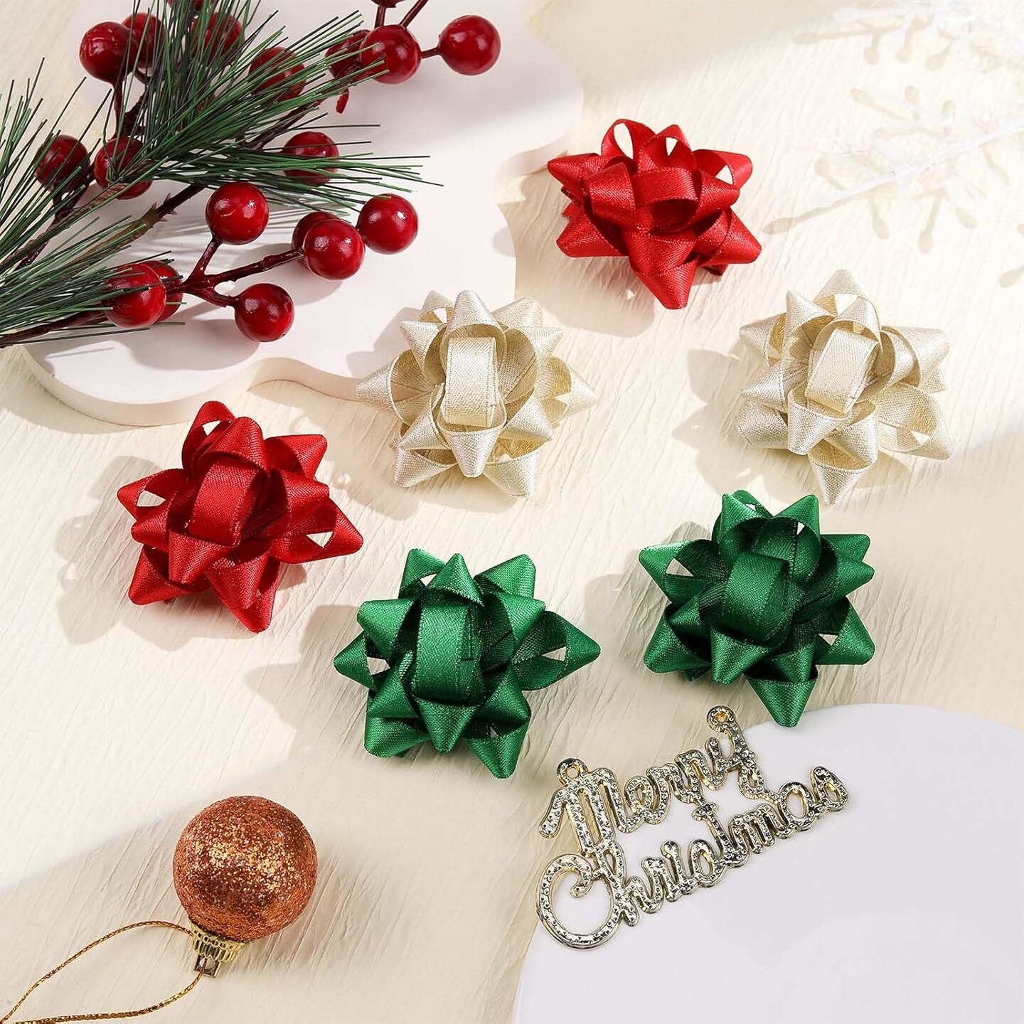 6PCS Christmas Hair Bows for Girls, Xmas Hair Clips Christmas Hair Accessories Festive Holiday Hairpins for Women Girls Toddler Children Kids Party Gifts (Christmas Bows-C)