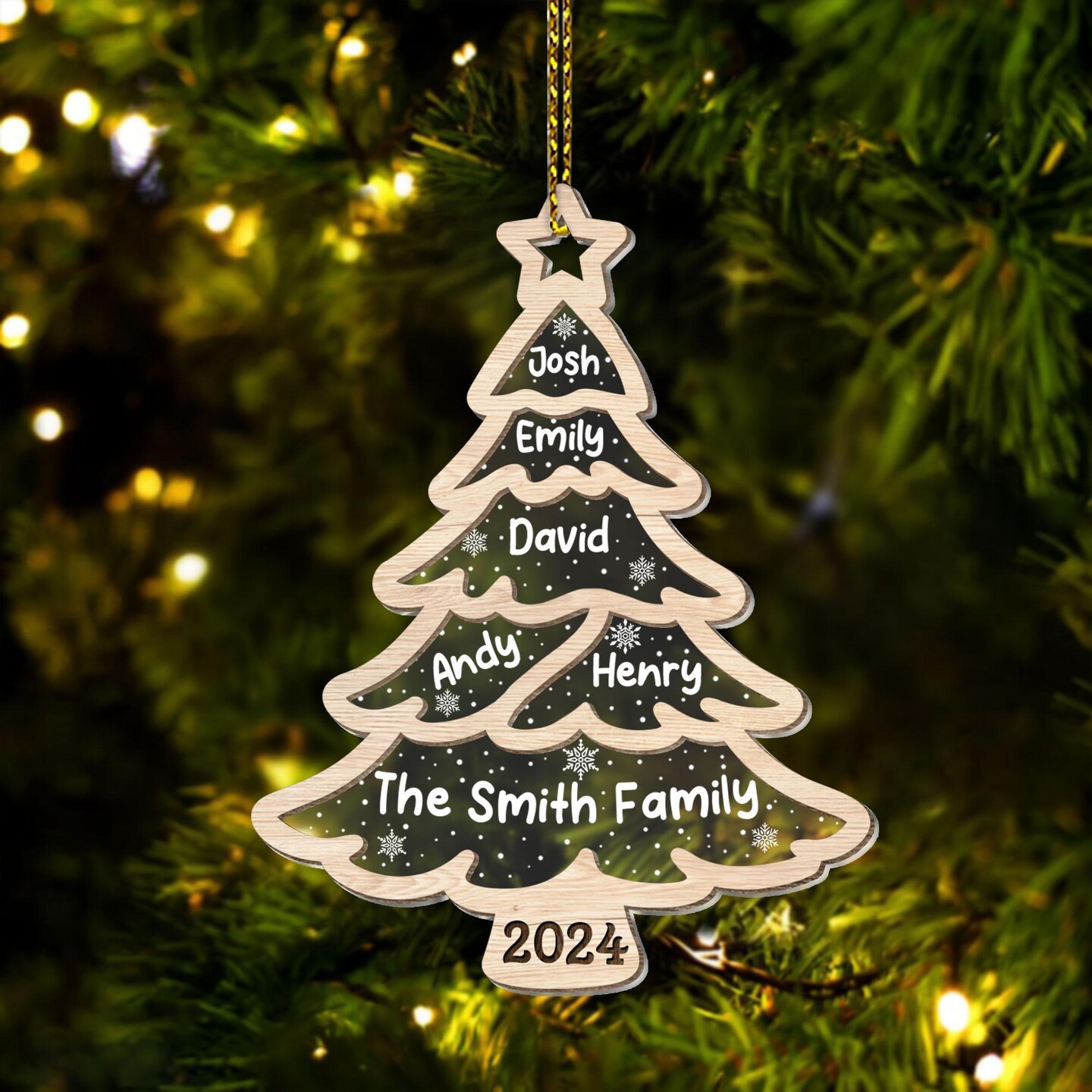 Personalized Family Christmas Ornament, Family Names Tree Ornament