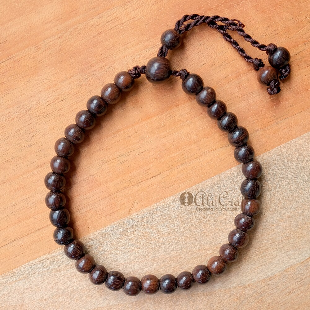 Handmade Tasbih Bracelet Small Adjustable 6mm 33-bead Tamarind