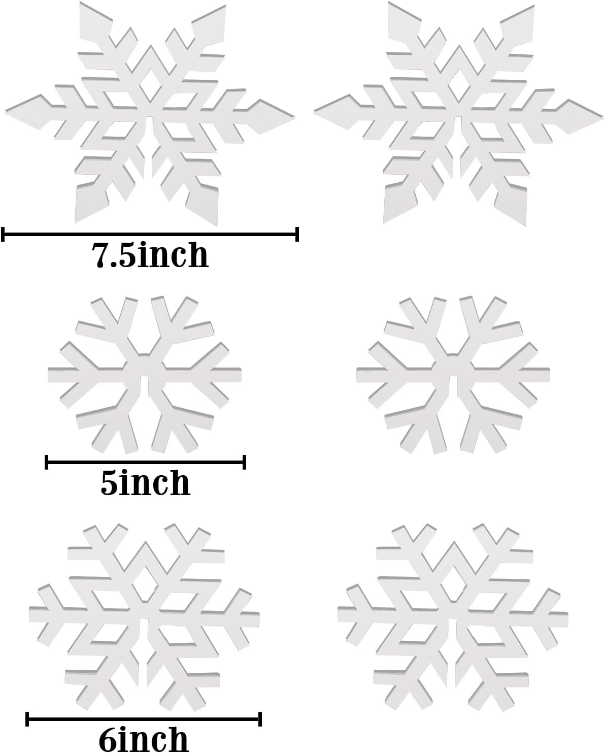 Christmas Table Wooden Sign, 3 Pcs White Snowflake Christmas Rustic Farmhouse Table Decoration,Multiple Sizes Christmas Tiered Tray Decor for Xmas New Year Winter Holiday Home Decorations