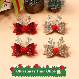 Kit 3 Diademas Rena LED - Natal, Com Lantejoulas, Para Festas