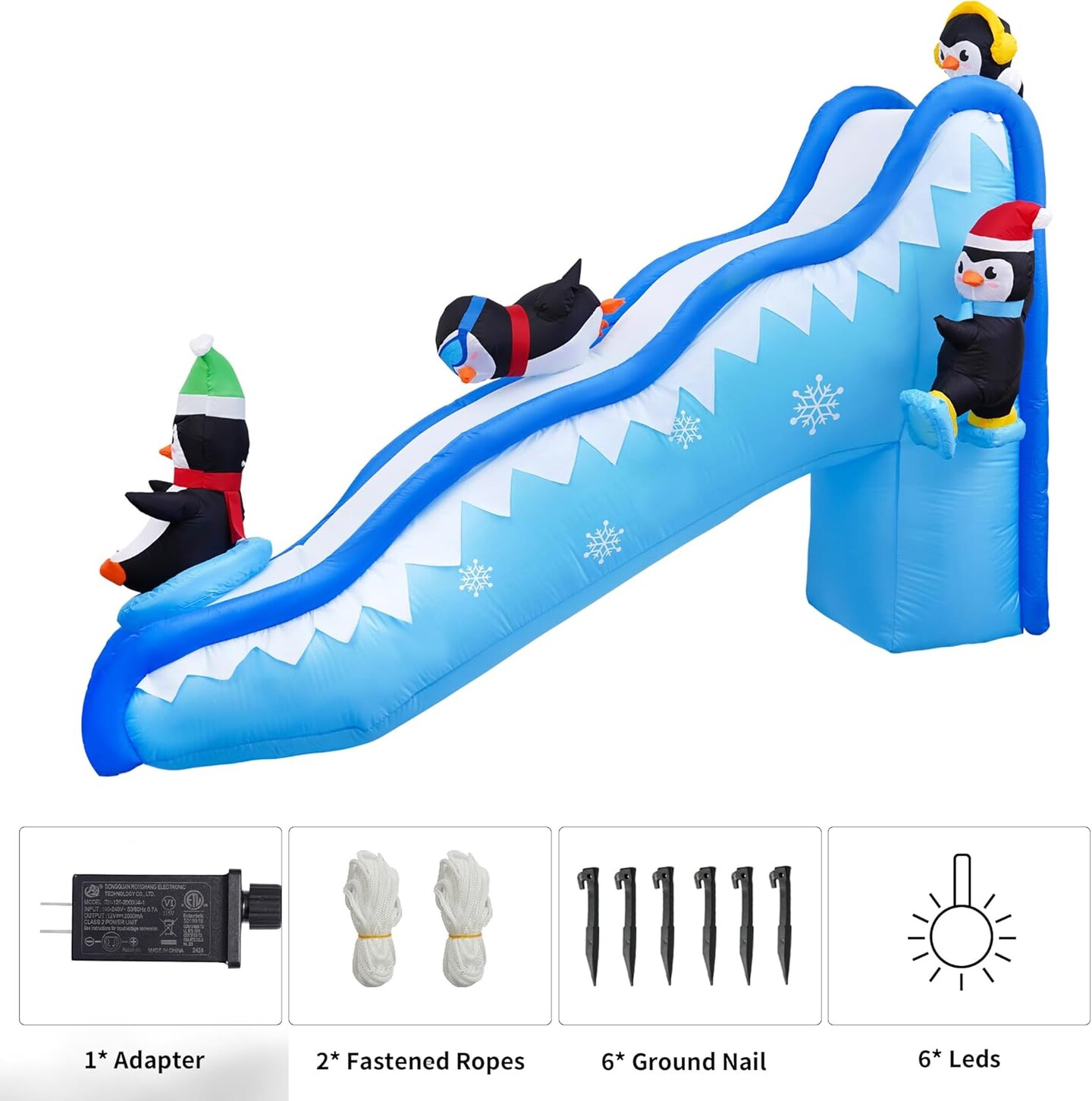 LED on sale LIGHTED 2 PENGUINS SNOW SLIDING