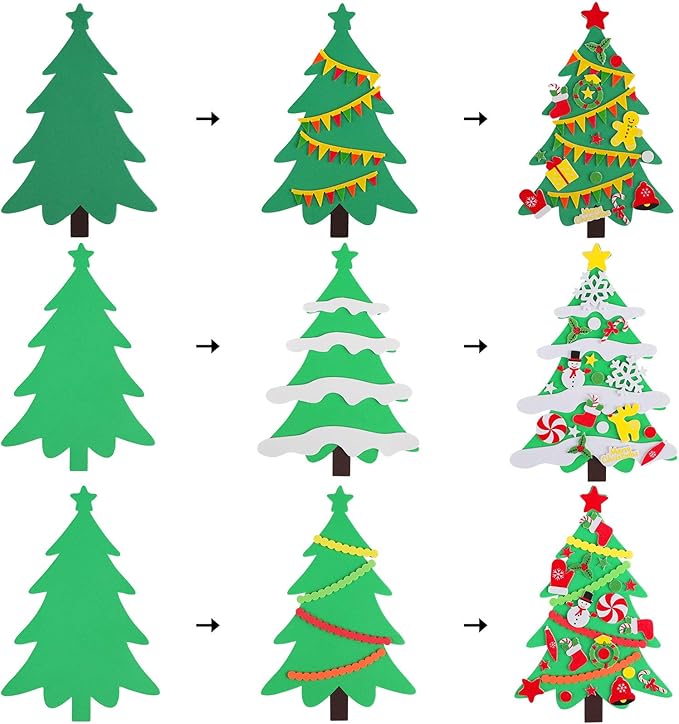 Tree for Making Crafts Tree Including Foam Christmas Tree Assortment Christmas Foam Stickers Accessory for Fun Home Activities