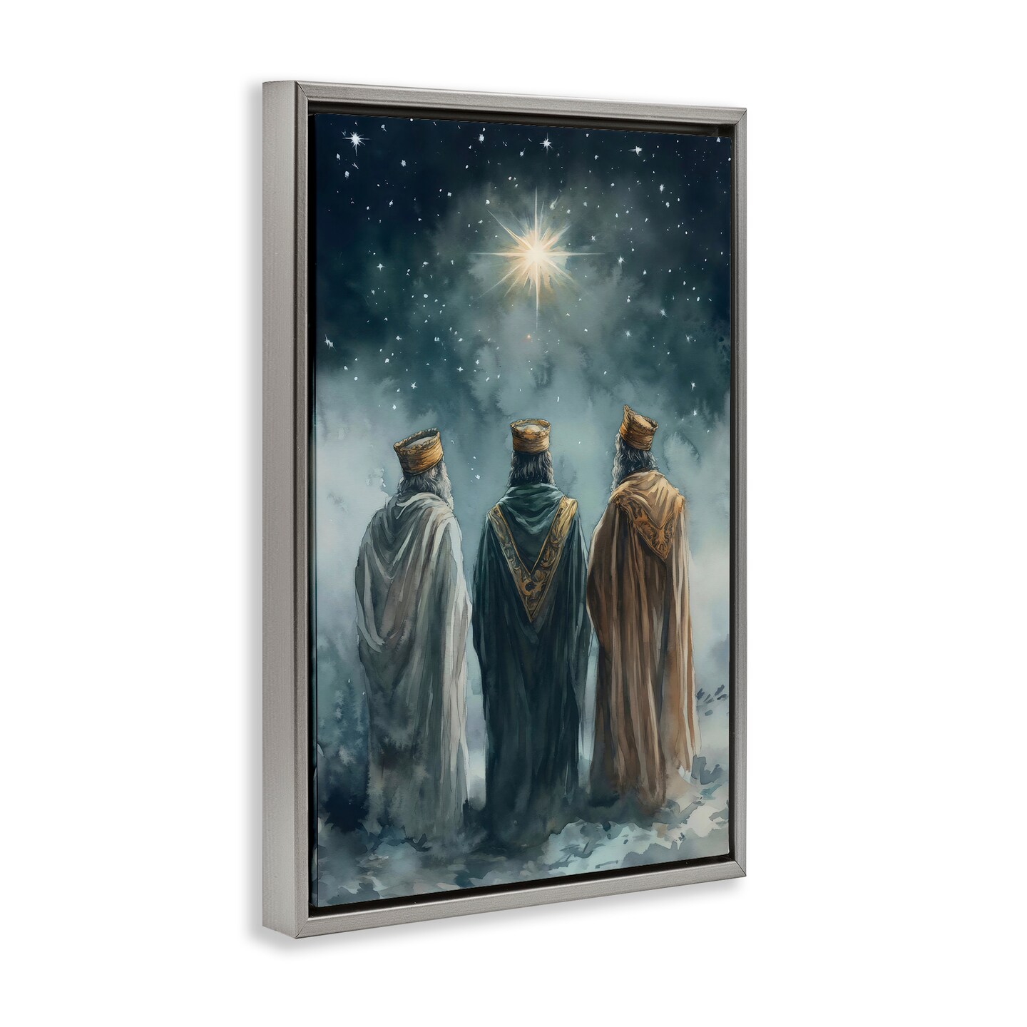 Stupell Industries Three Wise Men & North Star Floating Frame, design by Petal Prints Design