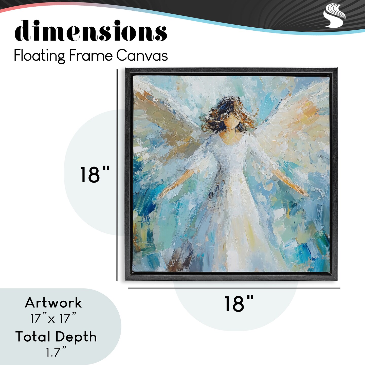 Stupell Industries Flying Glory Angel Floating Frame, design by Petal Prints Design