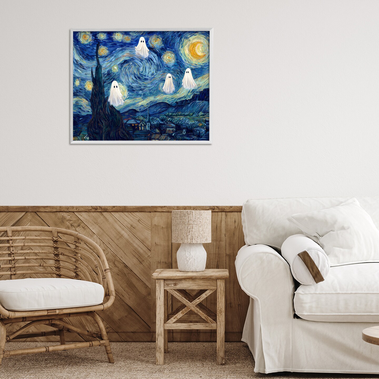Stupell Industries Classic Night Ghosties Framed Giclee, design by Arlington Prints