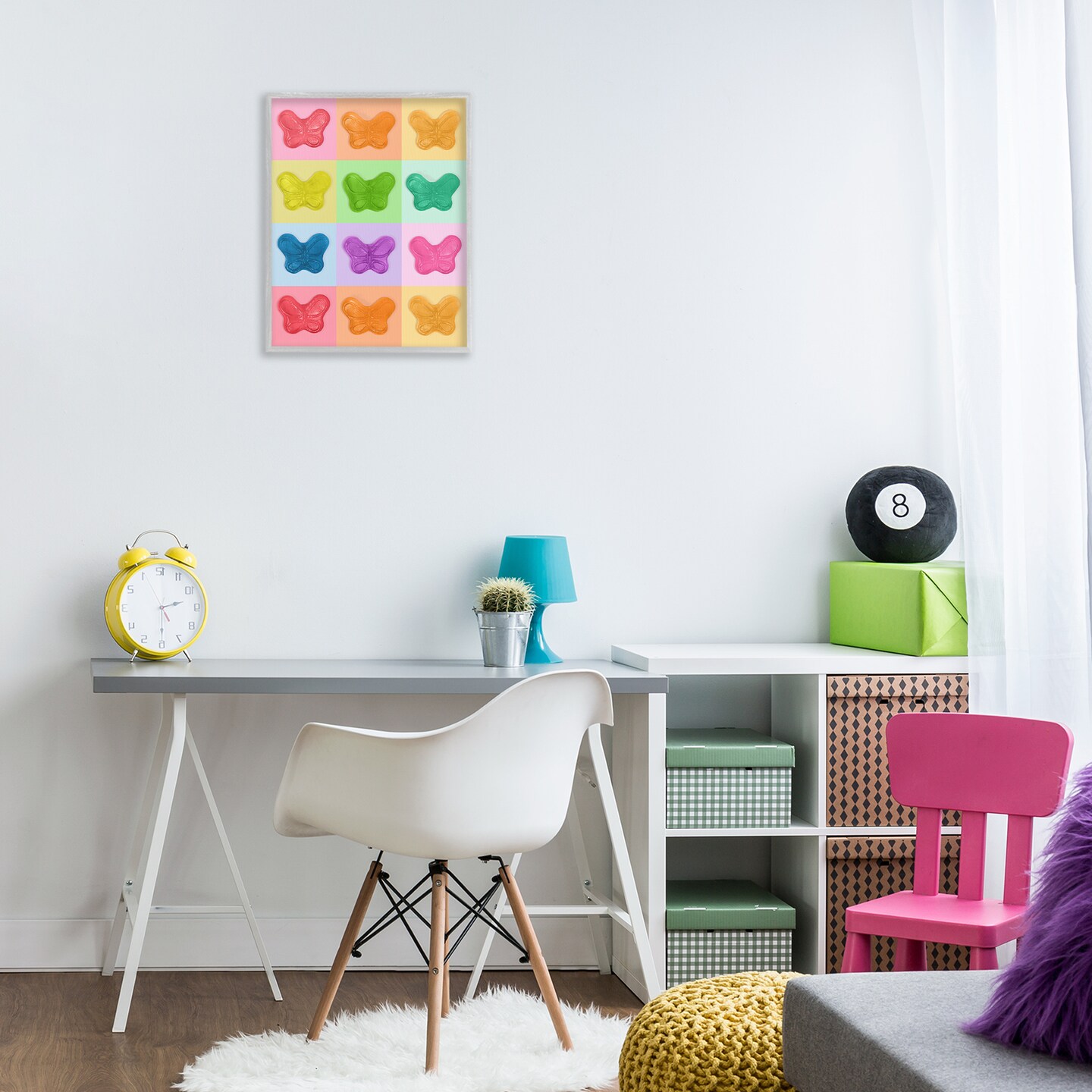 Stupell Industries Candy Butterfly Rainbow Framed Giclee, design by LISH Creative