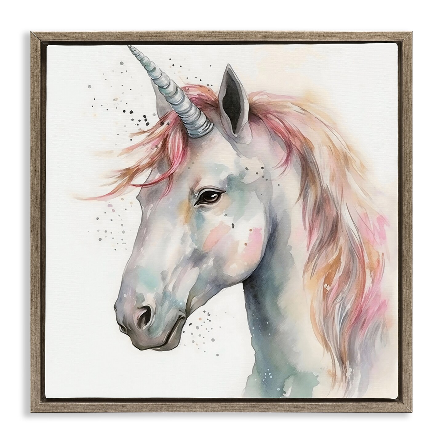 Stupell Industries Unicorn With Pink Mane Floating Frame, design by Creative Studio