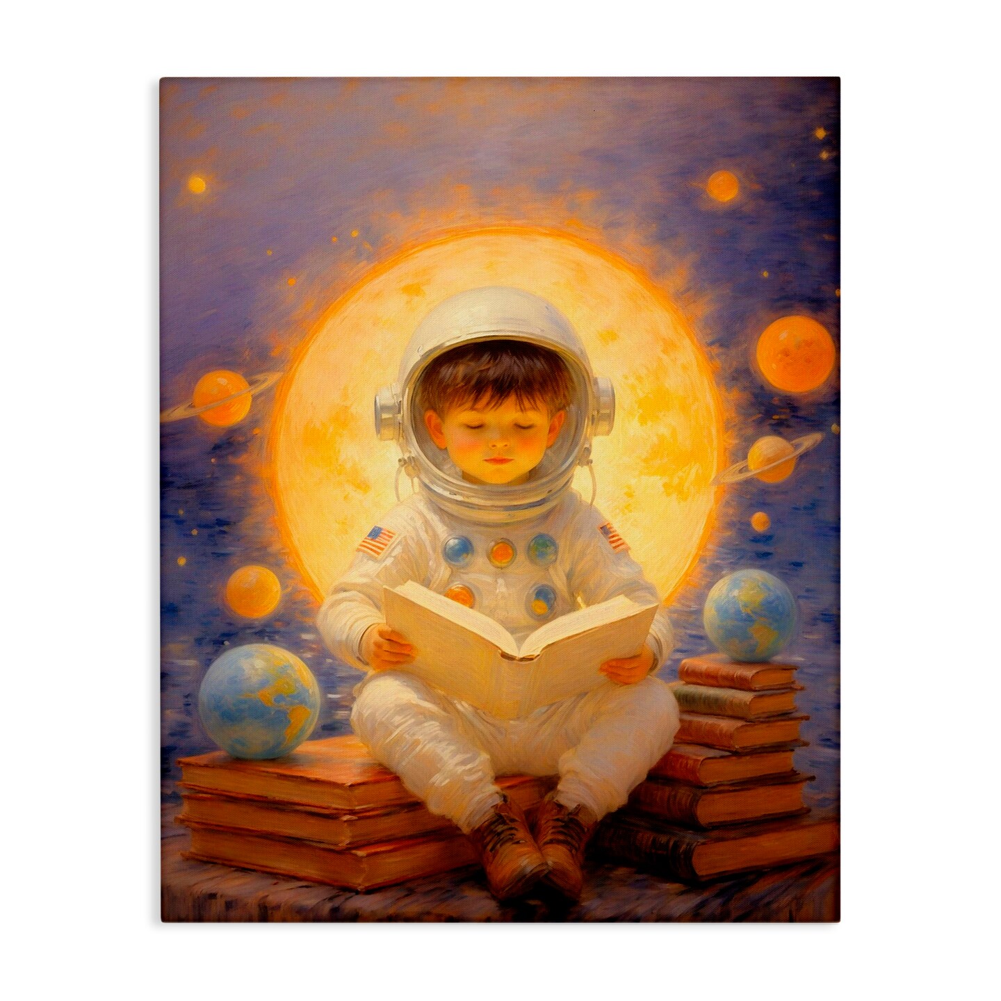 Stupell Industries Astronaut Child Learning Canvas, design by Angie Hawke