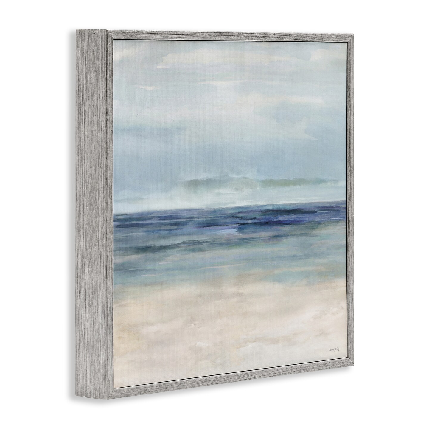 Stupell Industries Soft Aqua Coastline Framed Giclee, design by Amber Sterling