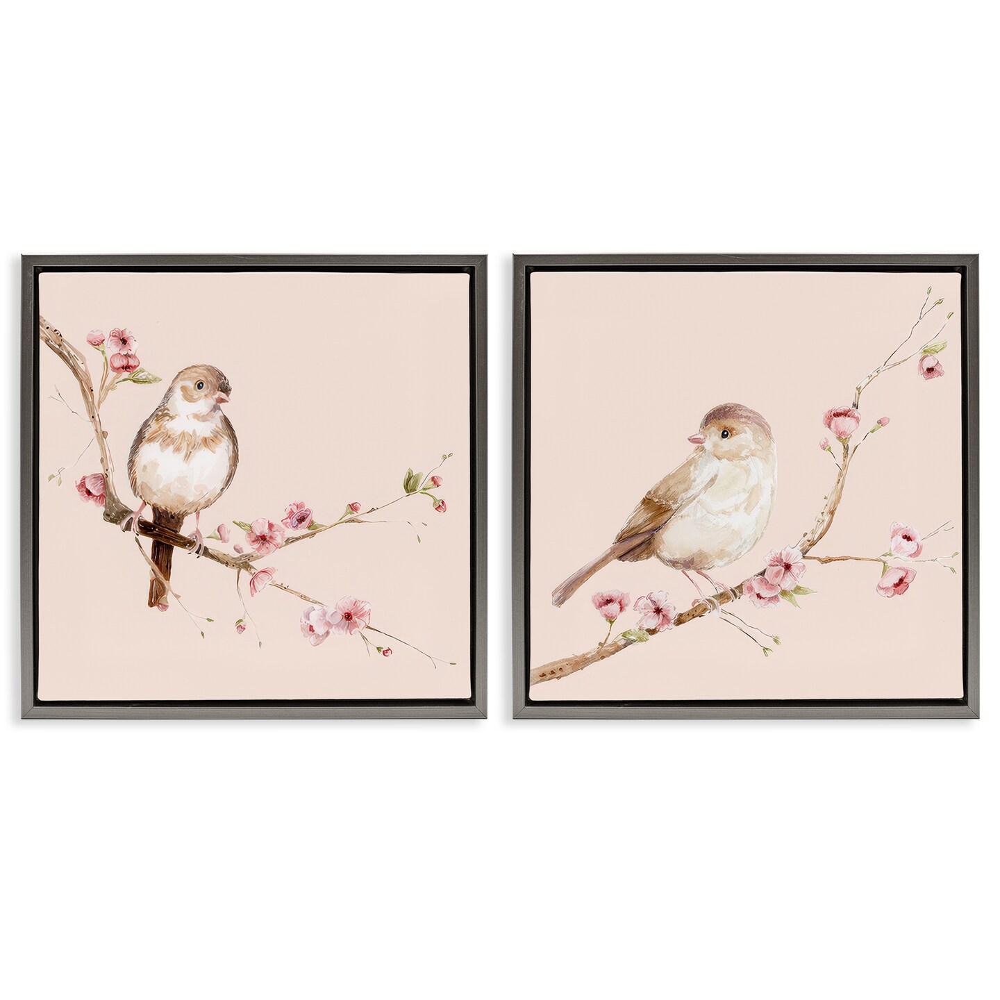 Stupell Industries Sweetest Brown Birds Branch 2pc Floating Frame Set, design by Lisa Wehmeyer