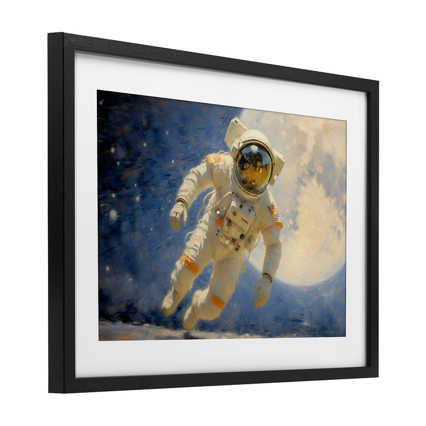Stupell Industries Astronaut in Vast Galaxy Framed Print Under Glass, design by Angie Hawke