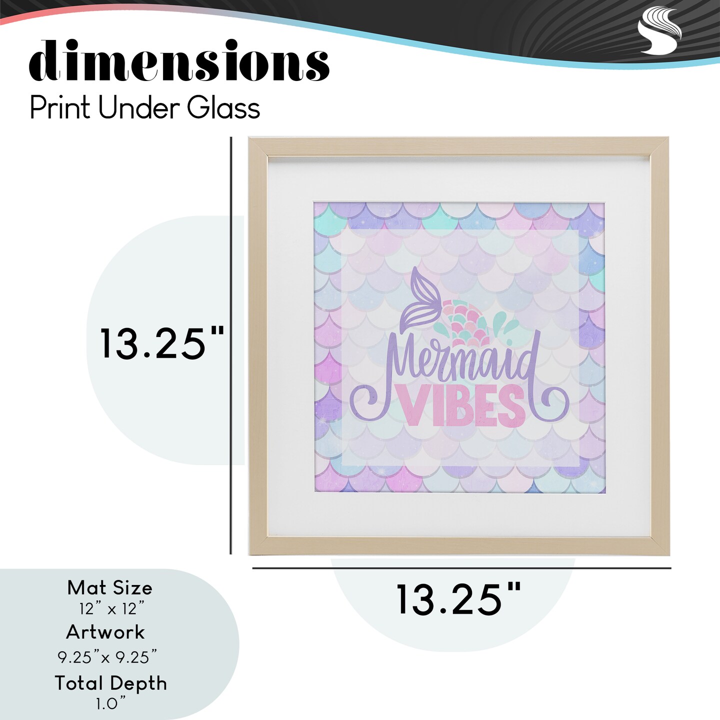 Stupell Industries Pastel Mermaid Vibes Framed Print Under Glass, design by Kim Allen