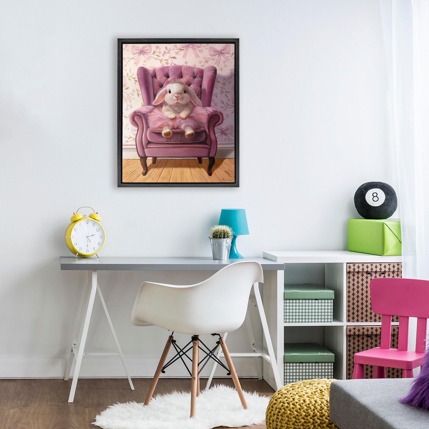 Stupell Industries Pink Princess Tutu Bunny Floating Frame, design by Lucia Heffernan