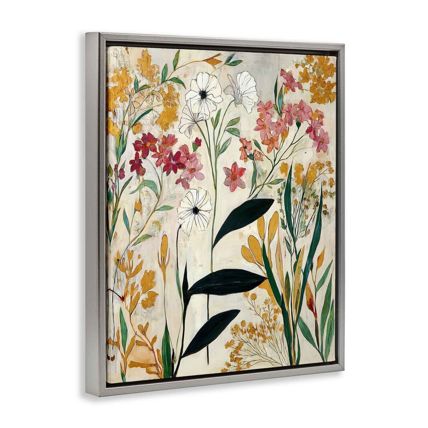 Stupell Industries Vintage Playful Botanicals Floating Frame, design by Annabelle Hall