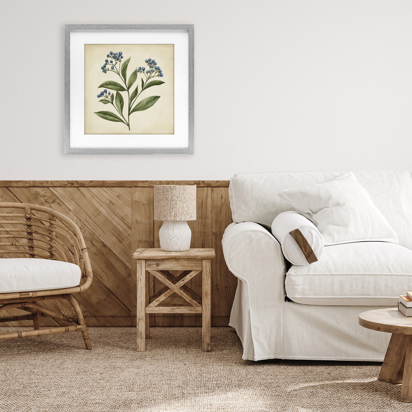 Stupell Industries Blue Buds Botanical Illustration Framed Print Under Glass, design by Petal Prints Design