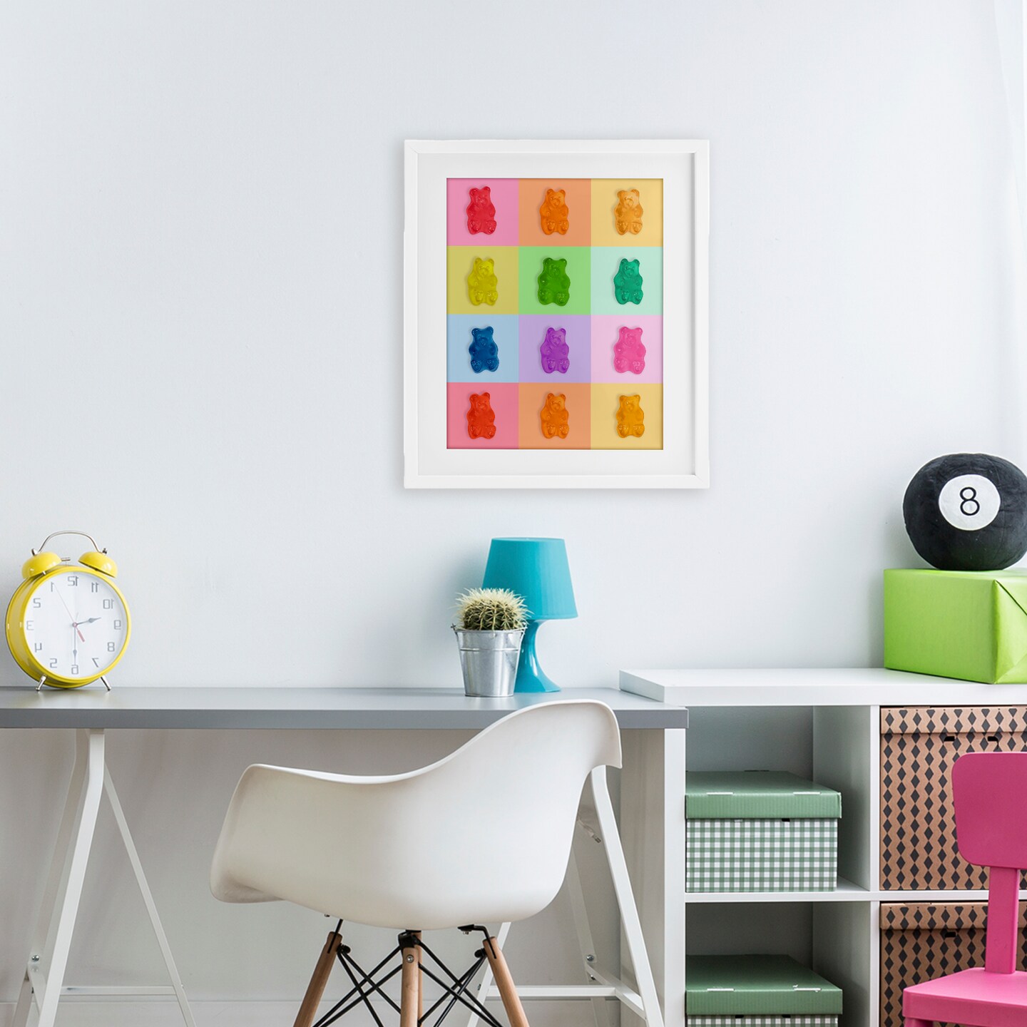 Stupell Industries Candy Bears Rainbow Framed Print Under Glass, design by LISH Creative